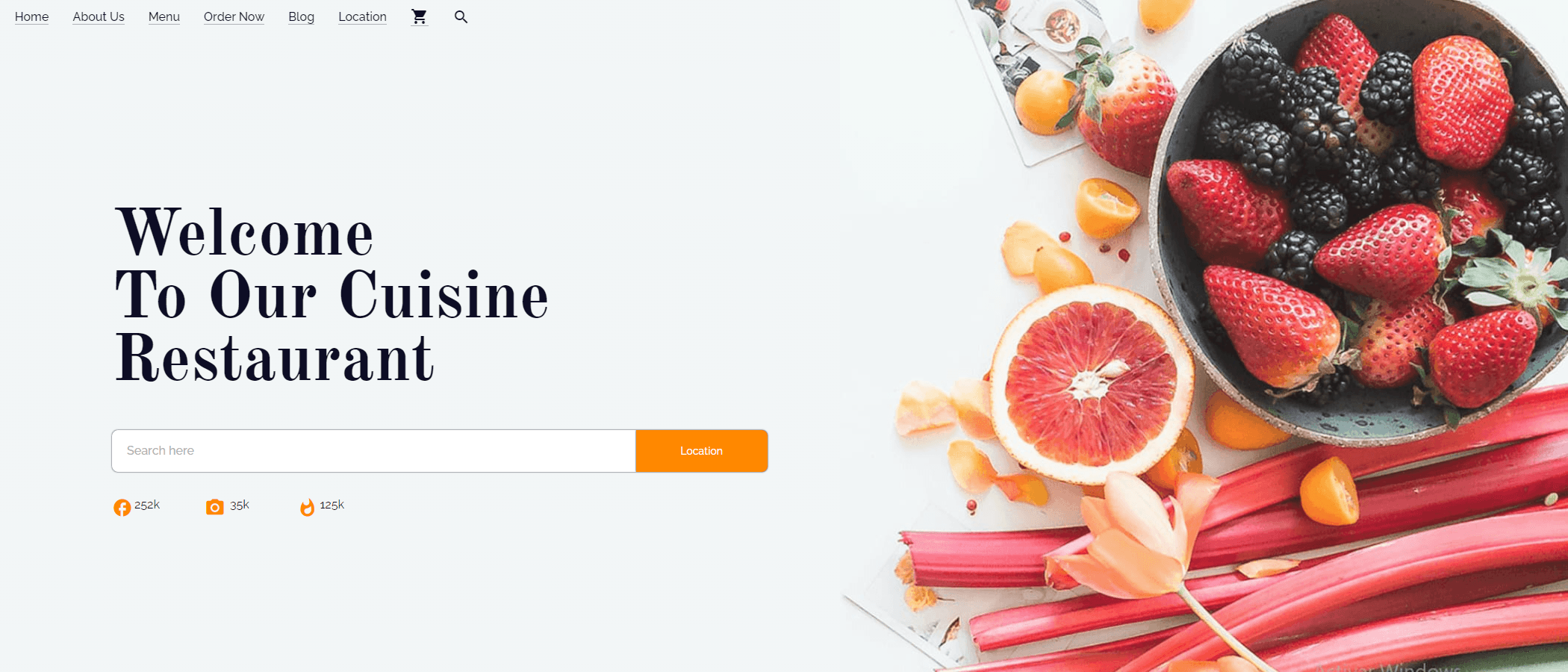 Imagen de la sección de Home de mi proyecto "Cuisine Restaurant".