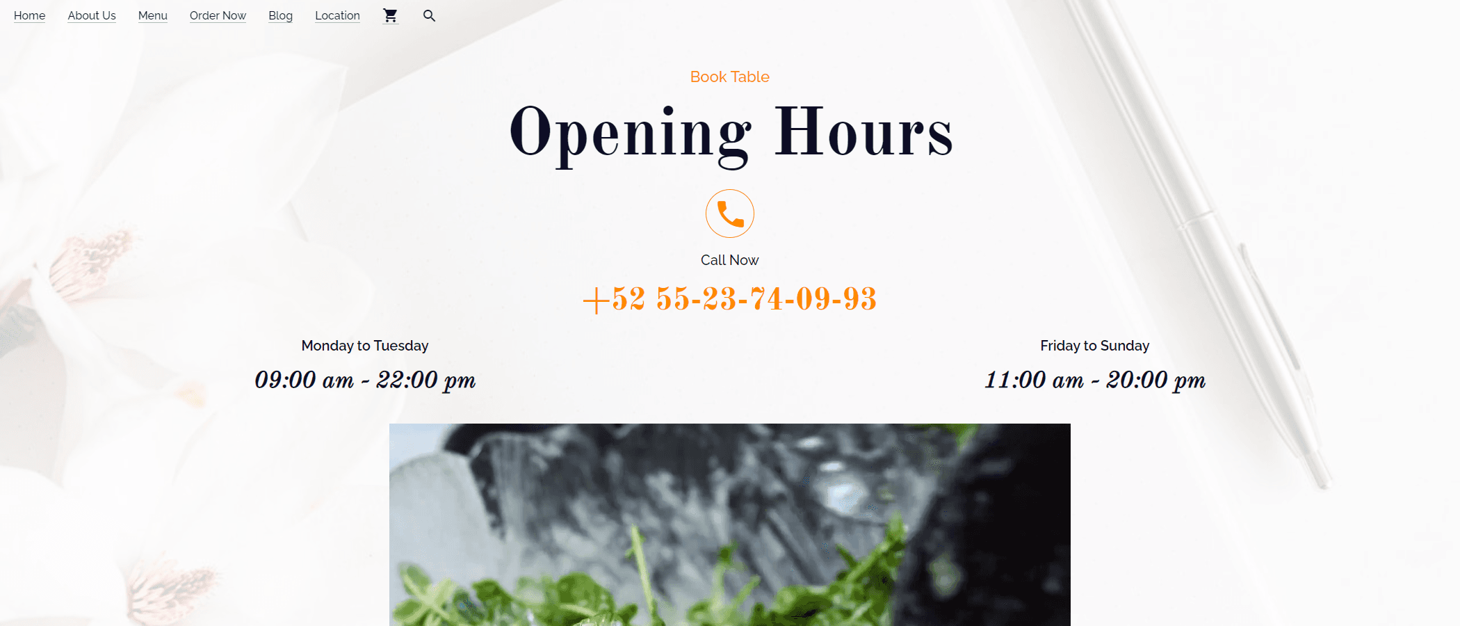 Imagen de la sección para ordenar de mi proyecto "Cuisine Restaurant".