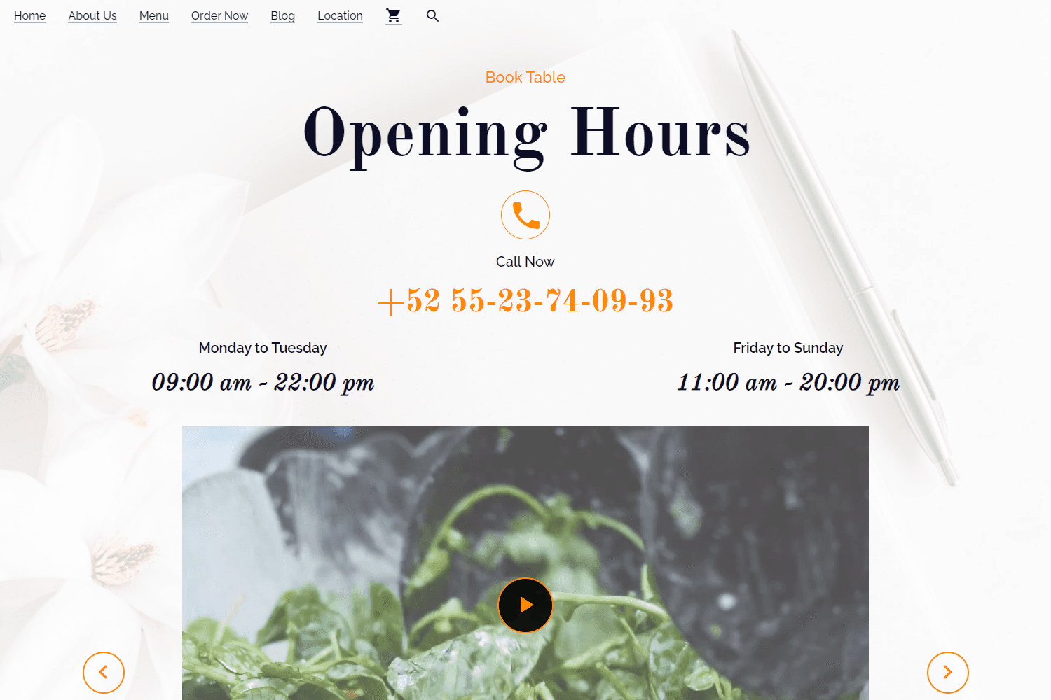 Imagen de la sección para ordenar de mi proyecto "Cuisine Restaurant".